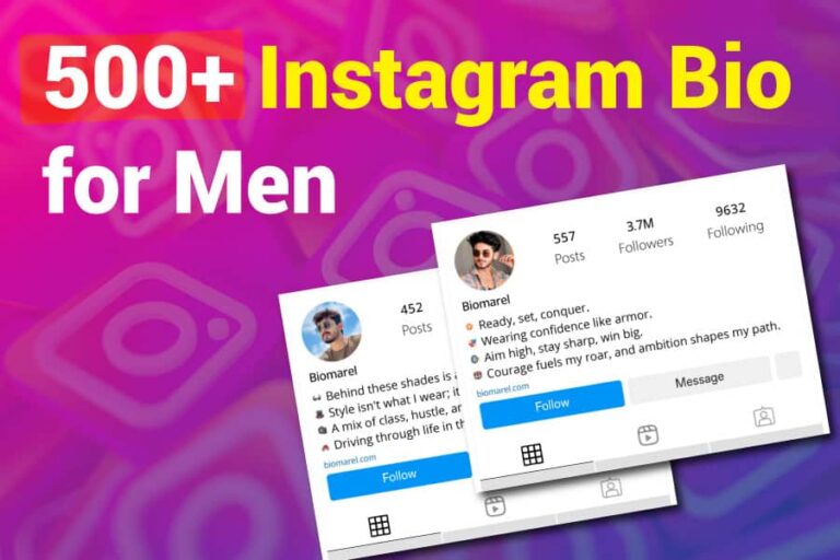 500+ Instagram Bio for Men